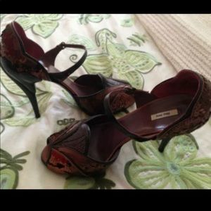 Prada Miu miu petal open toe heels